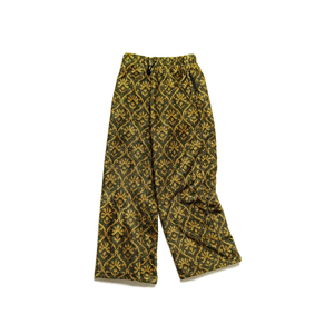 24AW KAPITAL 平田和宏 日系休闲羊羔毛印花花卉保暖宽松直筒长裤