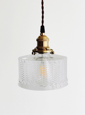 日式 复古黄铜玻璃吊灯 民宿 餐厅 吧台 床头