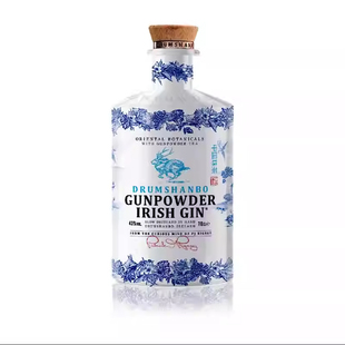 爱尔兰GUNPOWDER IRISH GIN鹿角兔青花白瓷珍藏版金酒 中国风送礼