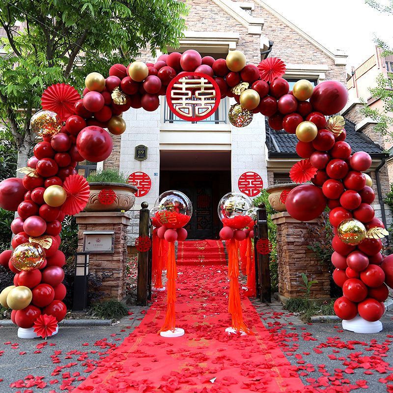结婚气球拱门立柱专用支架婚礼婚庆农村门口庭院布置室外路引装饰