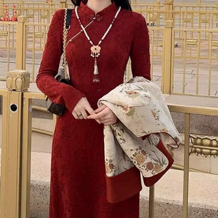 新中式 国风EIA一尧锦绣年华复古提花外套女秋旗袍连衣裙套装