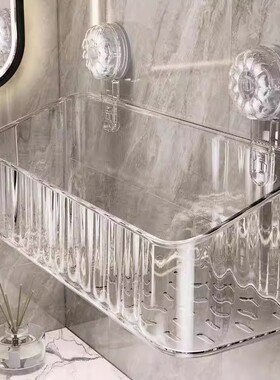 吸盘置物架浴室免打孔卫生间洗漱台壁挂式置物架牙刷牙膏收纳筐