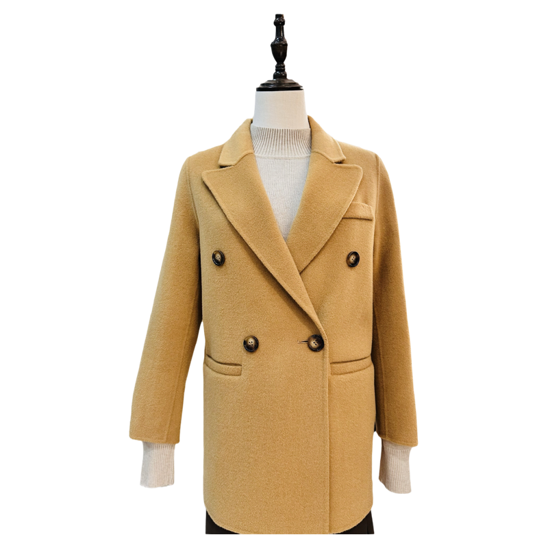 新款双面羊毛大衣女2025冬季短款小个子高端羊毛呢外套