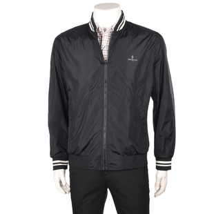 比音勒芬春季男士【抗皱易打理】时尚复古BG老花夹克双面服外套