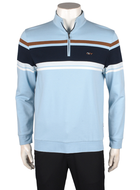 金利来GY服饰专柜正品男士秋季新款休闲百搭立领拉链长袖T恤上衣