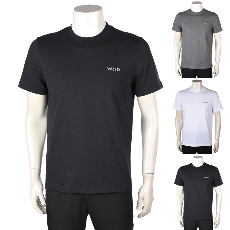 华斯度新款男士圆领纯棉短袖T恤
