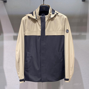 博斯绅威专柜正品新款春秋季连帽时尚撞色休闲风衣133134615780