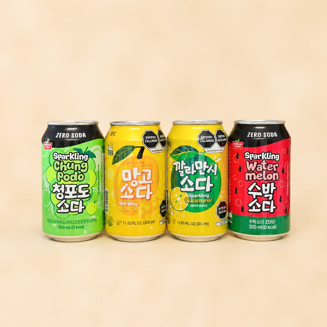 4罐包邮韩国进口卡曼橘零卡汽水