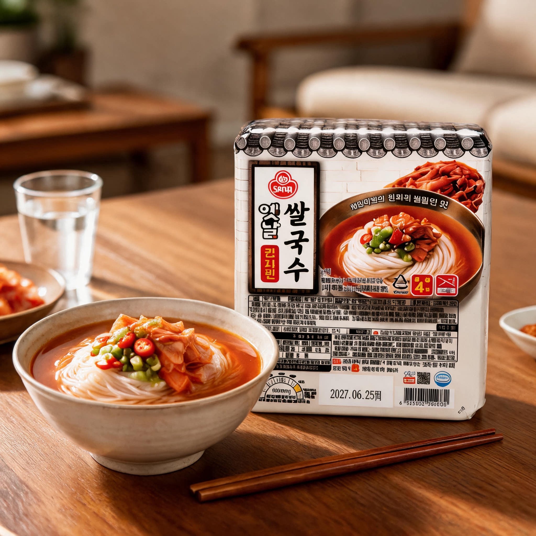 韩国进口不倒翁泡菜米线方盒便当挂面素煮面条