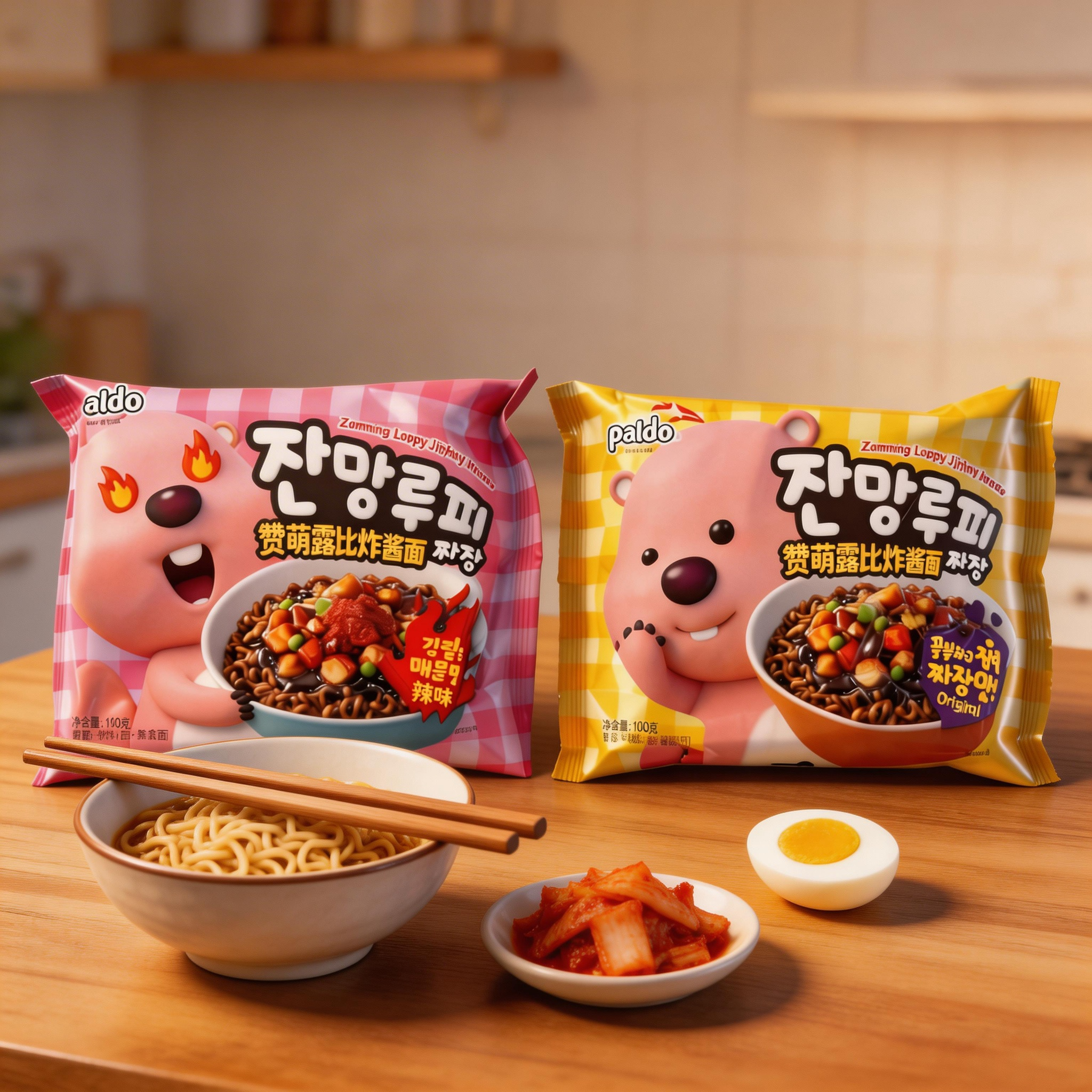 韩国进口八道炸酱面PALDO赞萌露比辣味拌面 韩式速食方便面泡面
