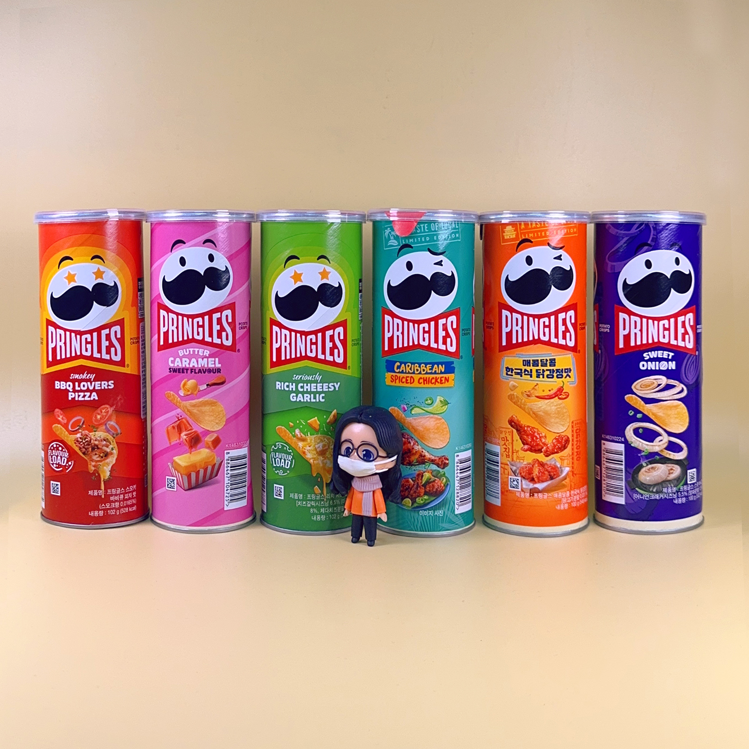 罐装薯片粉色aespa智敏酸奶油洋葱焦糖奶油味 品客 黄油韩国 零食