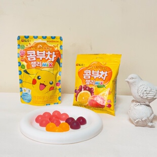 韩国进口零食皮卡丘夹心软糖糖果宝可梦联名软糖 康普茶混合口味