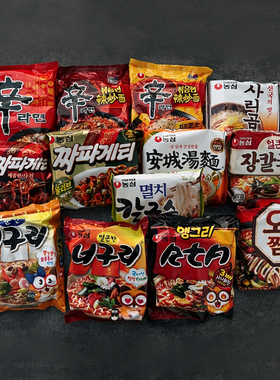 农心海鲜面鱿鱼拌面辛拉面泡面速食乌冬面浣熊香辣韩国进口泡面