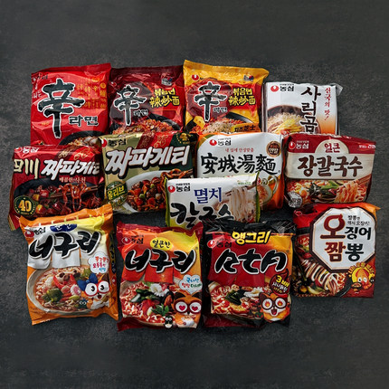 农心海鲜面鱿鱼拌面辛拉面泡面速食乌冬面浣熊香辣韩国进口泡面