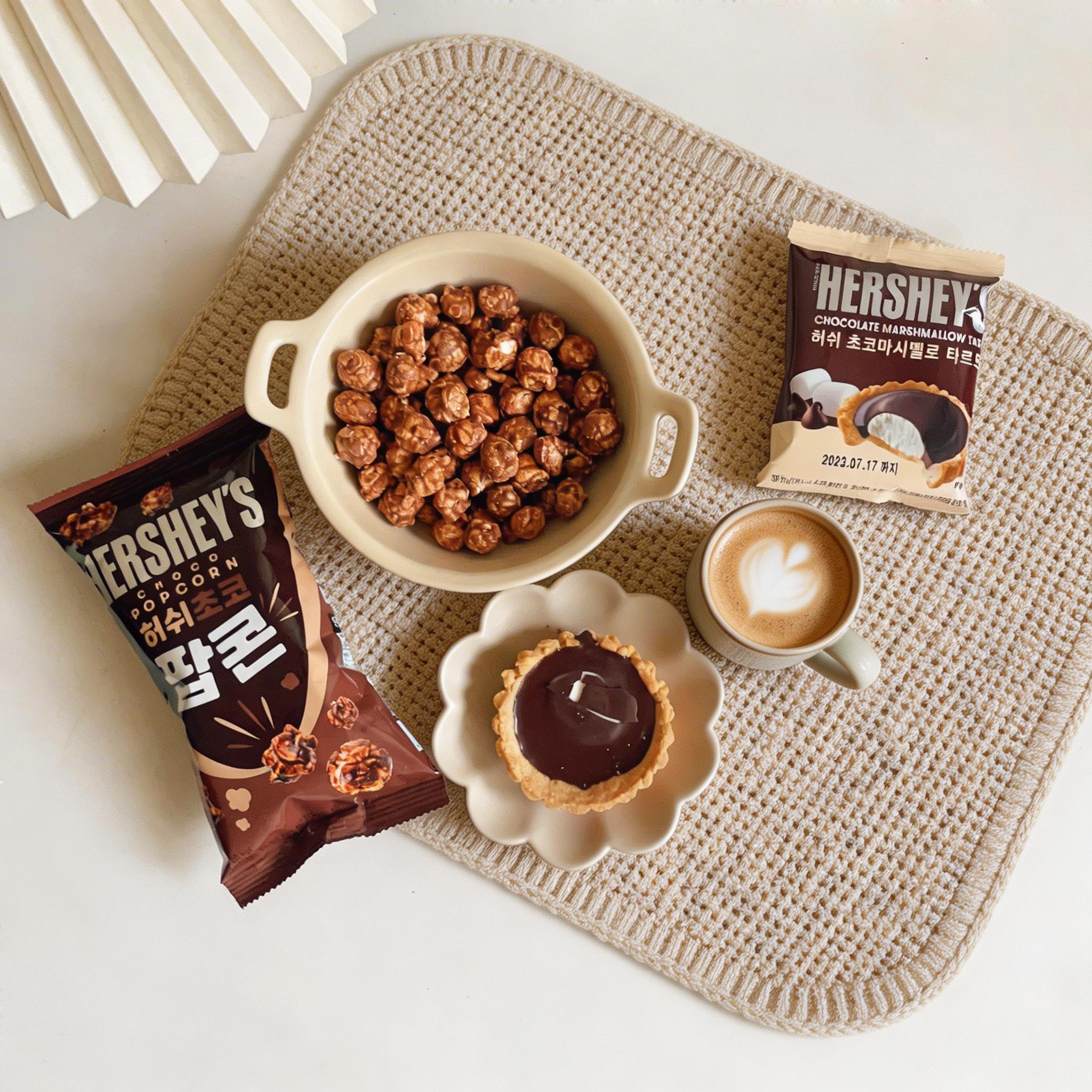 好时巧克力爆米花袋装韩国进口膨化食品追剧休闲零食 hershey's