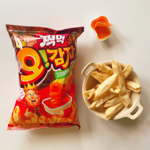 好丽友 空心土豆条空心薯片辣沙拉酱呀土豆脆条进口零食韩国原装