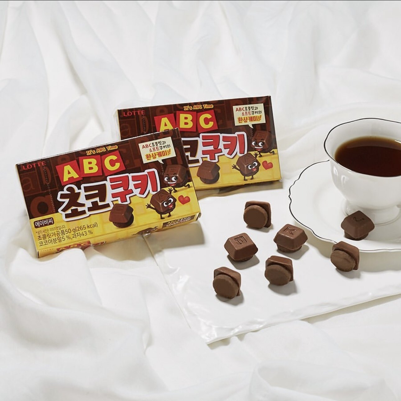 字母零食ABC巧克力饼干韩国进口曲奇休闲儿童零食进口曲奇饼干盒