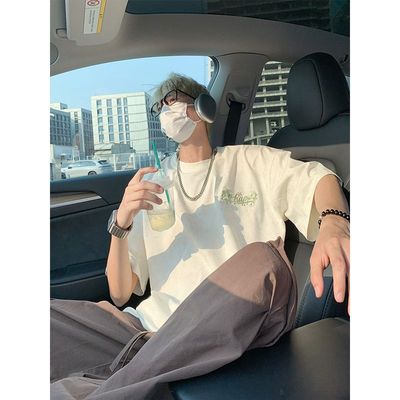 美式刺绣短袖t恤男女2025年夏季新款潮牌痞帅休闲宽松慵懒风上衣