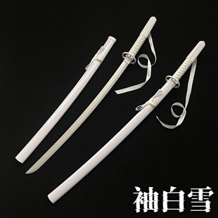 白雪白死神cos朽木露琪亚天锁斩月木刀拔刀剑竹刀花抖音武士刃 袖