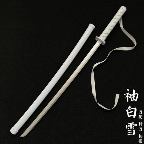 袖白雪武士刃死神木刀带鞘发光刀夜光带灯武式刀玩具竹刀木剑道具