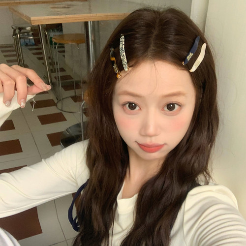 复古醋酸玳瑁一字夹发卡边夹质感金标小柳叶碎发刘海夹博主风发饰