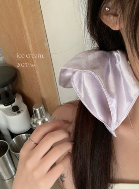 春夏冰淇淋色方巾发圈光泽缎面大肠圈发绳百搭马尾发绳鞠婧祎同款