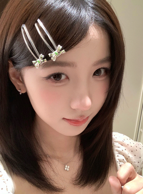 2个装 韩系ins风金属波点蝴蝶结发夹BB夹百搭刘海夹发卡侧边夹子