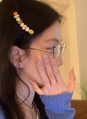 彩虹糖钻！精致水钻珍珠弧形弯夹发卡洋气碎发刘海夹边夹轻奢发饰