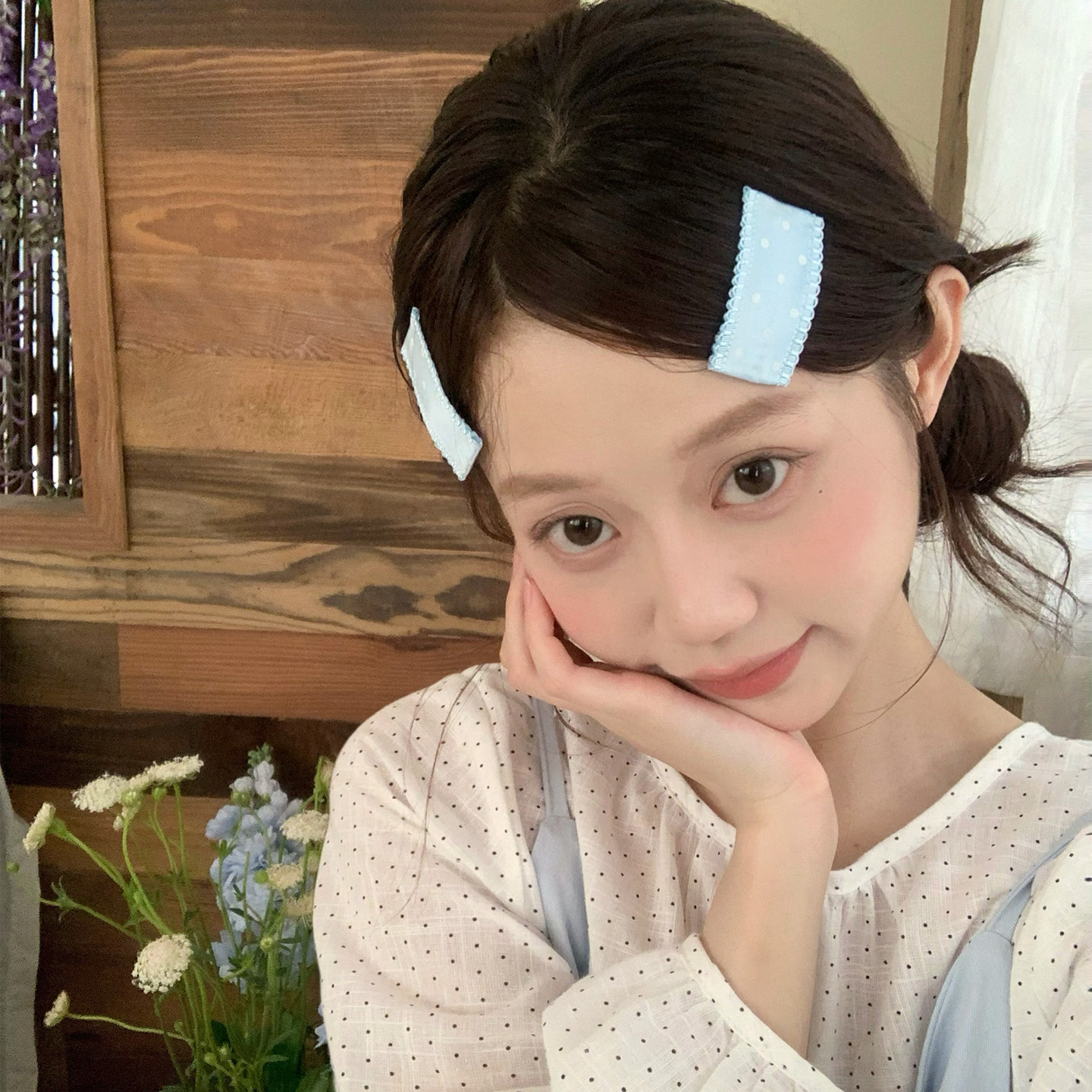 奶乖波点！2个装缎面BB夹刘海夹韩系少女发卡侧边夹子发饰2026新