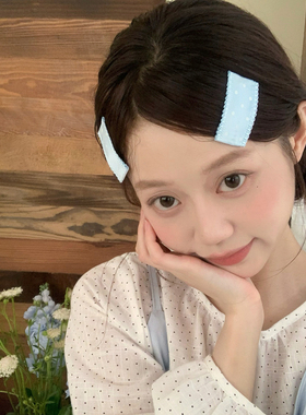 奶乖波点！2个装缎面BB夹刘海夹韩系少女发卡侧边夹子发饰2026新