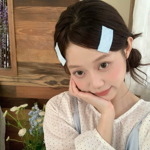 奶乖波点！2个装缎面BB夹刘海夹韩系少女发卡侧边夹子发饰2026新
