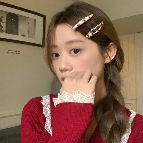 Sweet cherry！超正红樱桃波点鸭嘴夹甜美百搭碎发刘海夹侧边边夹