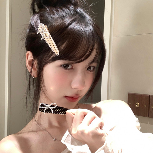 韩系水钻蝴蝶结波点发夹高级感刘海夹发卡侧边夹子高颜值发饰新款