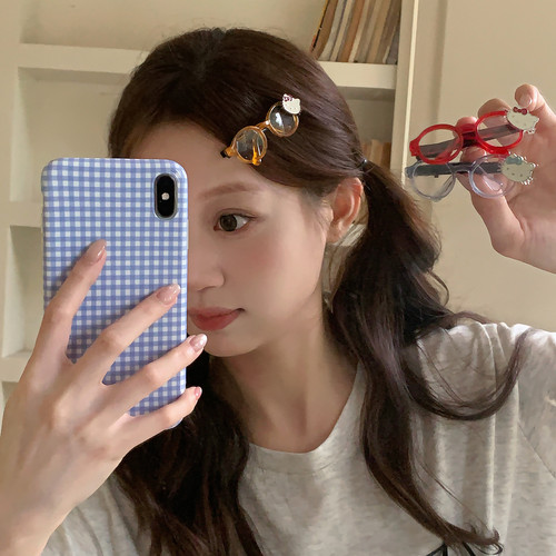 卡通猫咪发夹女创意眼镜造型刘海夹发卡鸭嘴夹前额碎发夹子发饰品