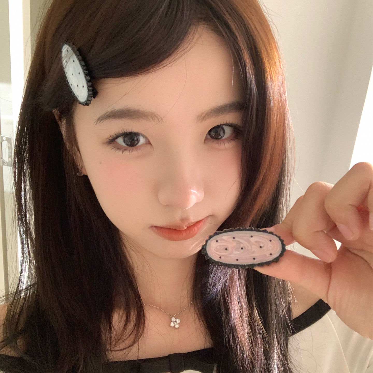 韩系少女感波点鸭嘴夹法式复古花边夹子头饰发夹侧边刘海夹发饰品