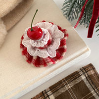 Cute cherry cake hair clips, Korean-style girl bangs clips, Christmas and New Year atmosphere photo hair accessories, hair clips and headwear thumbnail 2