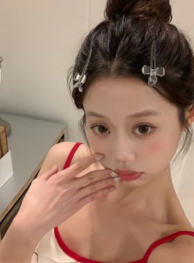 银色金属蝴蝶结发夹碎发刘海夹基础百搭化妆夹洗脸发卡鸭嘴夹发饰