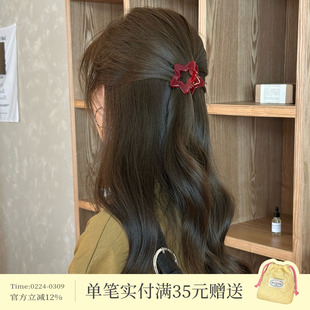 mini star！小号星星抓夹半扎盘发鲨鱼夹后脑勺发抓百搭气质发饰