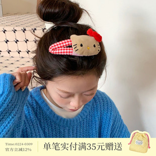 超萌！可爱大头猫咪玩偶发夹少女心刘海夹大号BB夹韩系边夹发饰品