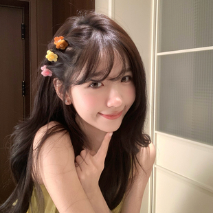 甜系小花~糖果色花朵抓夹小号刘海夹前额碎发夹子韩系发抓发饰品
