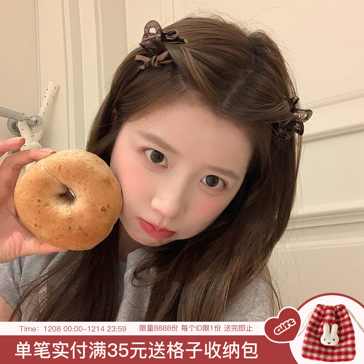 经典皮质豹纹蝴蝶结小号抓夹复古洋气碎发刘海夹公主头发爪发饰品