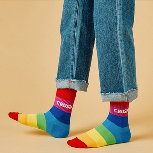 韩国进口袜子秋冬新款 袜子女袜纯棉中筒袜长高筒袜2004