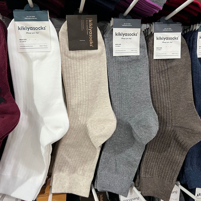 男袜批发秋季韩国东大门纯色净版袜子kikiya坑条绅士中筒袜1153