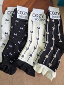 韩国进口cozy袜子新款 袜子东大门蝴蝶结少女百搭时尚 袜棉袜4143