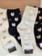 韩国进口COZY可爱小熊少女袜中筒袜百搭甜美卡通袜女棉4160