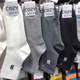 韩国东大门COZY男袜进口简约字母运动袜中筒秋冬新款 休闲棉袜4145