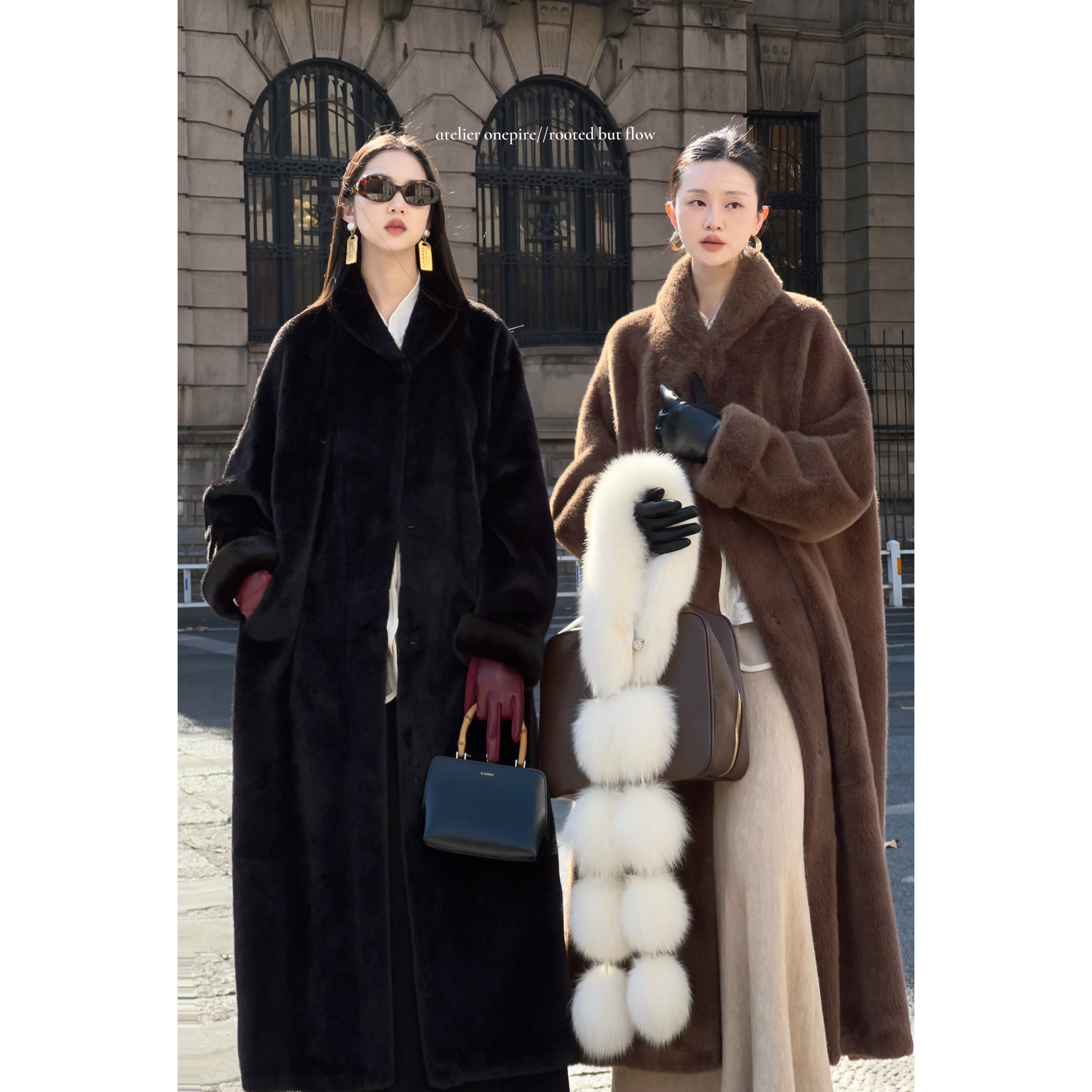 Atelier Onepire|本期半回馈《巴黎漫步》复古仿母貂皮毛一体大衣