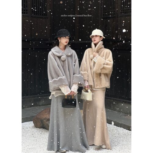 【现货】 Onepire《小暖貂》中古仿水貂毛环保皮草宽松版毛毛外套