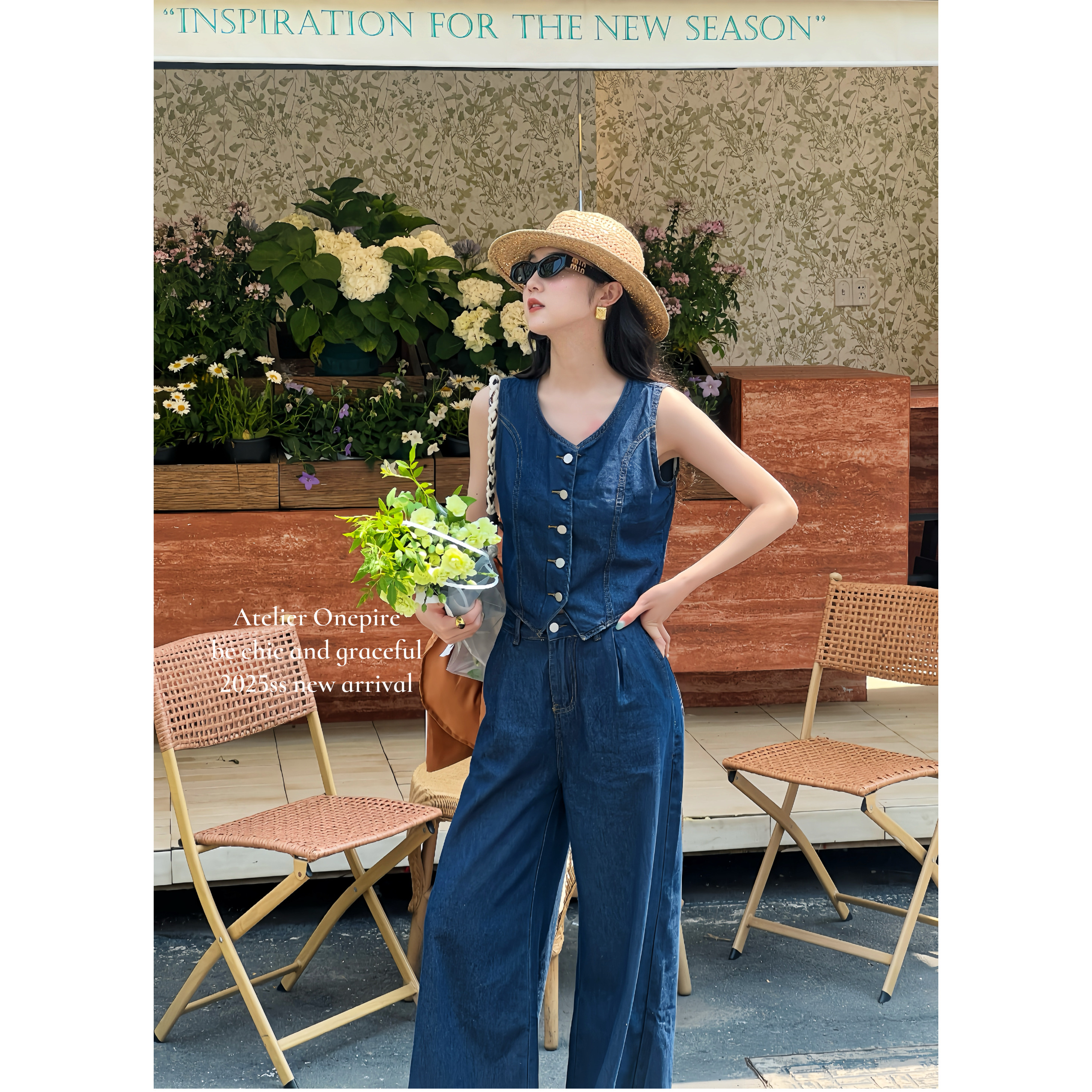 【现货】 Onepire|《原野斯嘉丽》老钱风复古简约酷飒感V领马甲