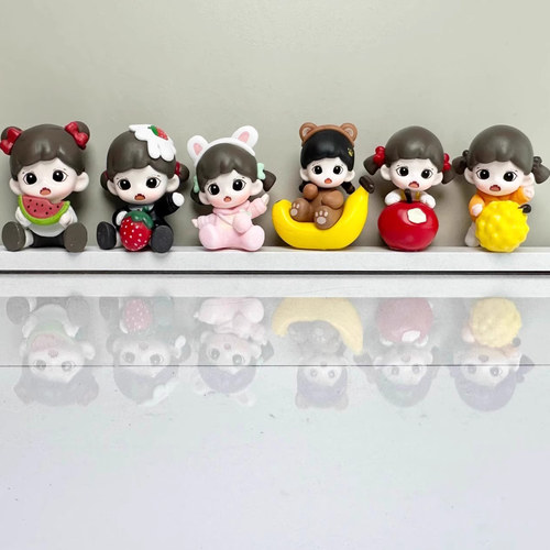 我爱吃果果改娃萌粒zorra妹妹系列汽车摆件公仔diy盲盒摆件潮玩